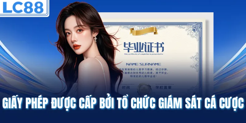 Giấy phép được cấp bởi tổ chức giám sát cá cược